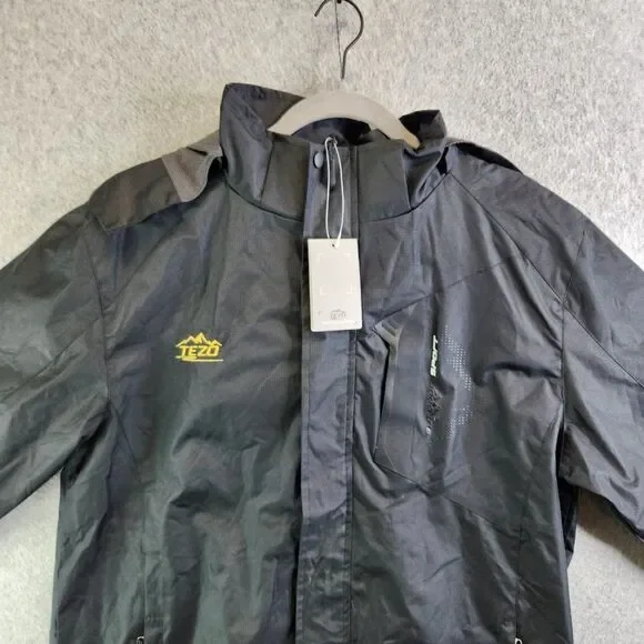 Tezo Ski Jacket Mens M Black Focus On Waterproof Windproof Durable Breathable - Picture 2 of 16